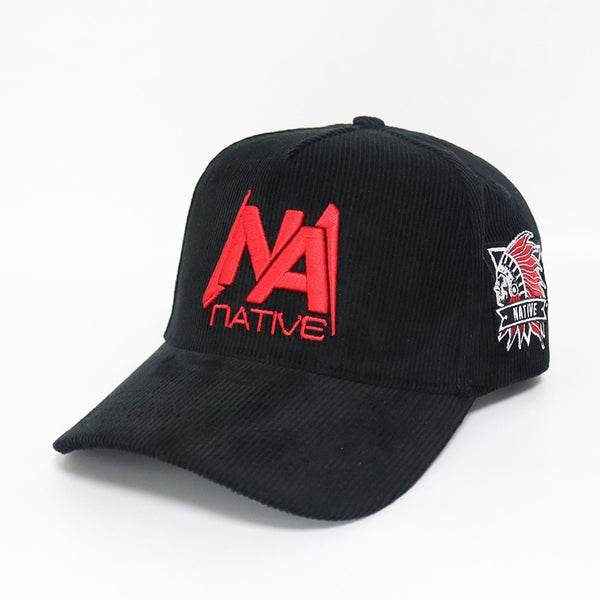 Original Native Black Corduroy 5 Panels Hat